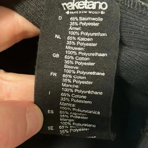 Naketano the poet’s choice black leather sleeves  full zip hoodie - Picture 6 of 7